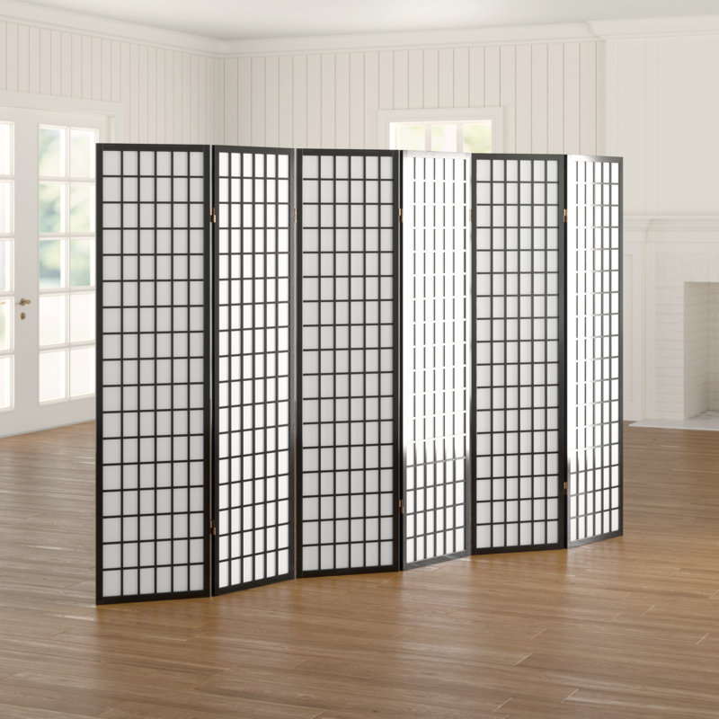 Room Divider Seward Room Divider Shoji Room Divider Wood, 6 panels