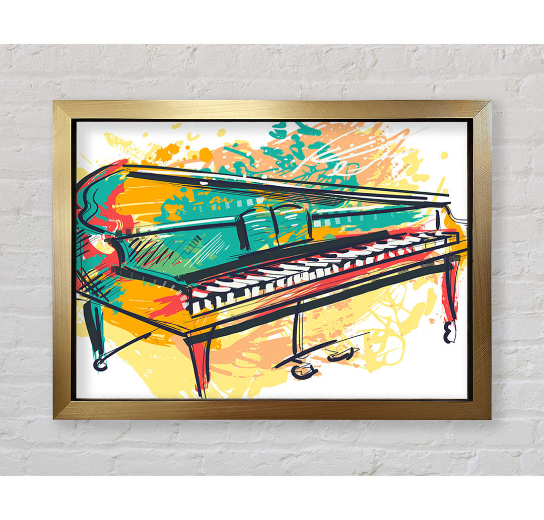 Grand Piano in Farbe - Druck