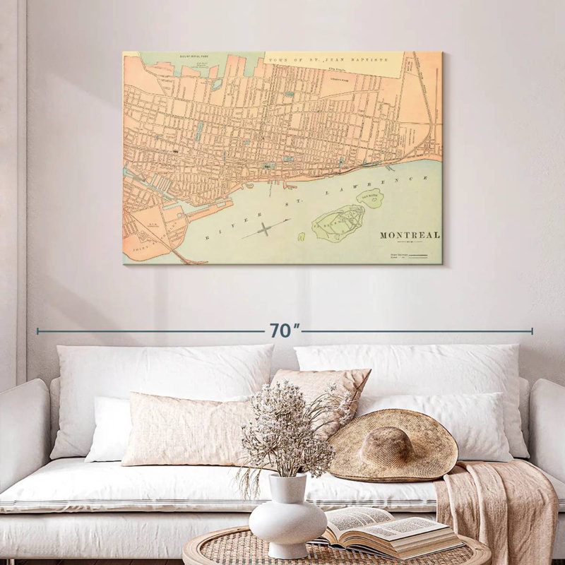 Carte Aliaz de Montréal, H 30 po x l 45 po