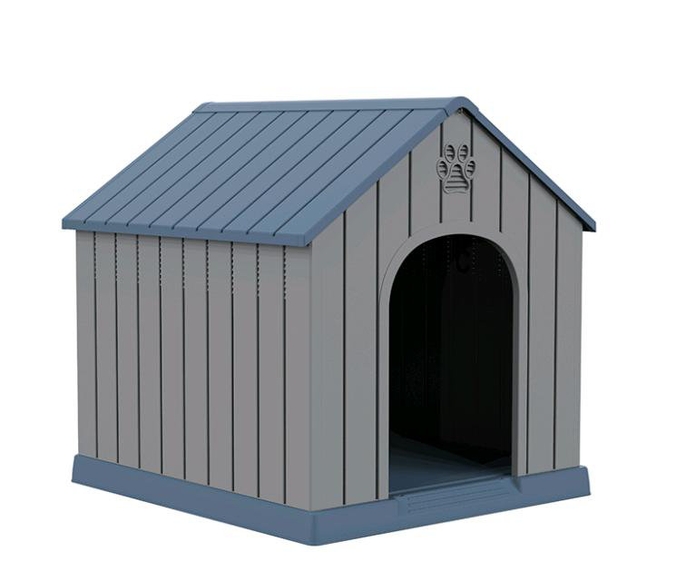 Maison pour animaux de compagnie antarctique gris - L 38,62 po, matériau PP pour la résistance aux intempéries, évents cachés pour la circulation d'air, 2 piquets de sol pour la stabilité, 9 colonnes inférieures pour le soutien