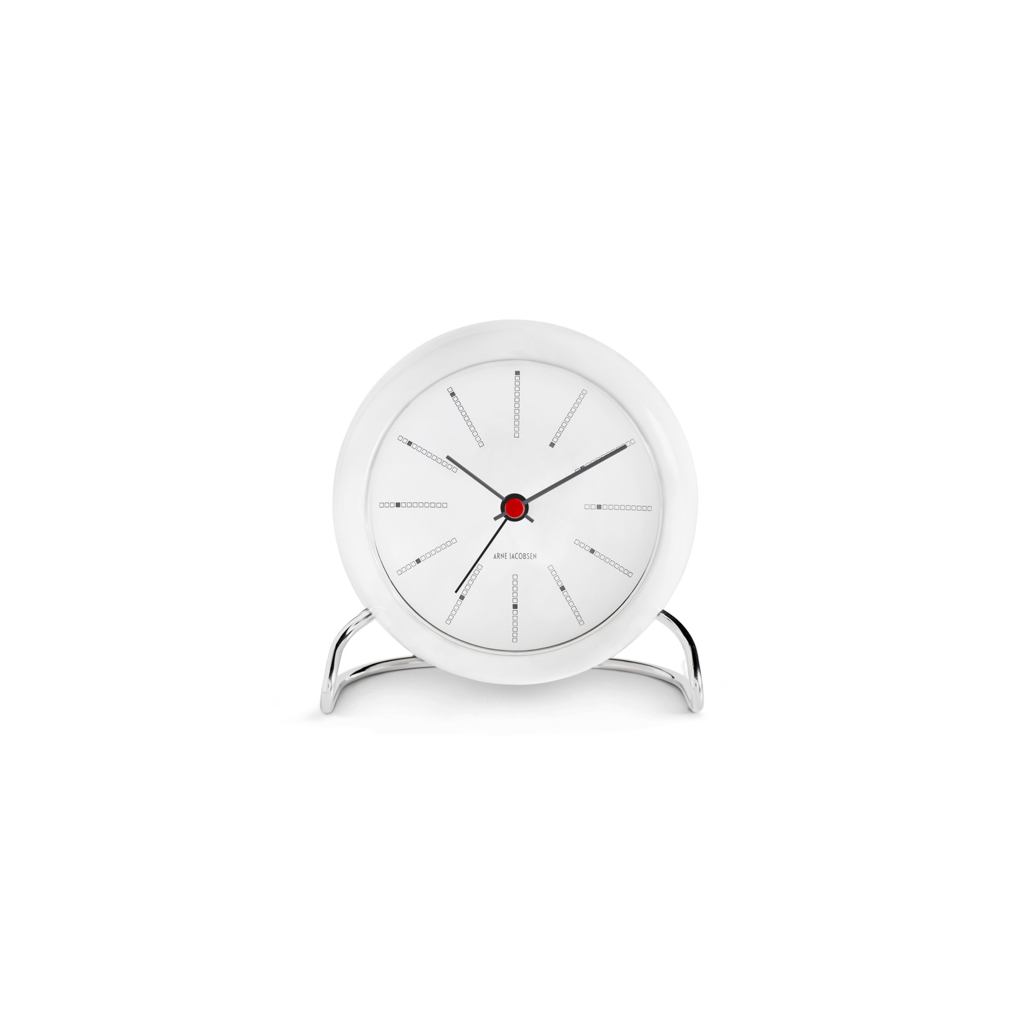 Bankers Electric Clock, White/Silver