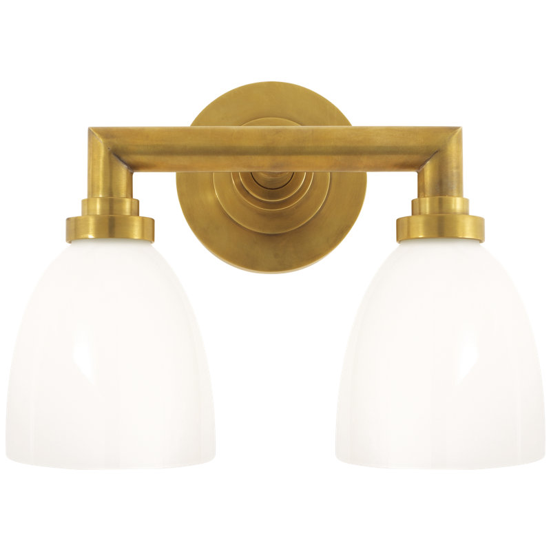 Chapman & Myers Wilton Double Bath Light, Hand-Rubbed Antique Brass