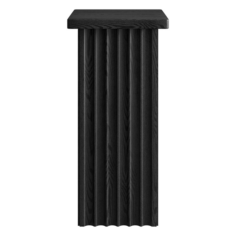 Bourne 10.75in Wide Square Side Table, Black Grain