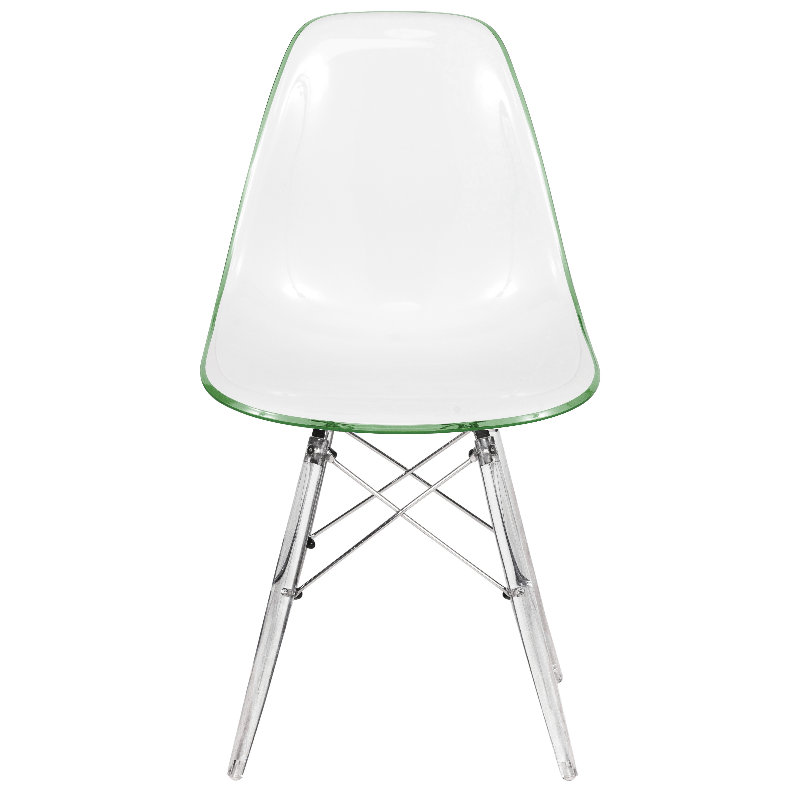 Culley Modern Acrylic Side Chair – Armless Transparent Accent Chair Lightweight Molded Plastic Seating for Dining Room, Kitchen, Vanity, Office, or Banquet