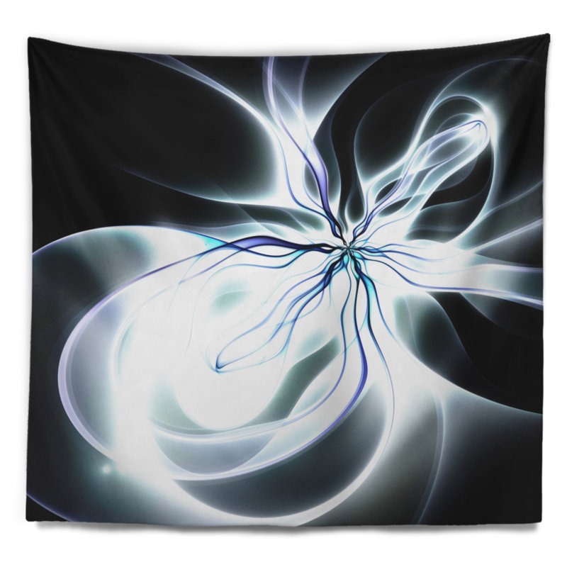 Tapisserie fleur abstraite à fleur symétrique, H 50 po x l 60 po