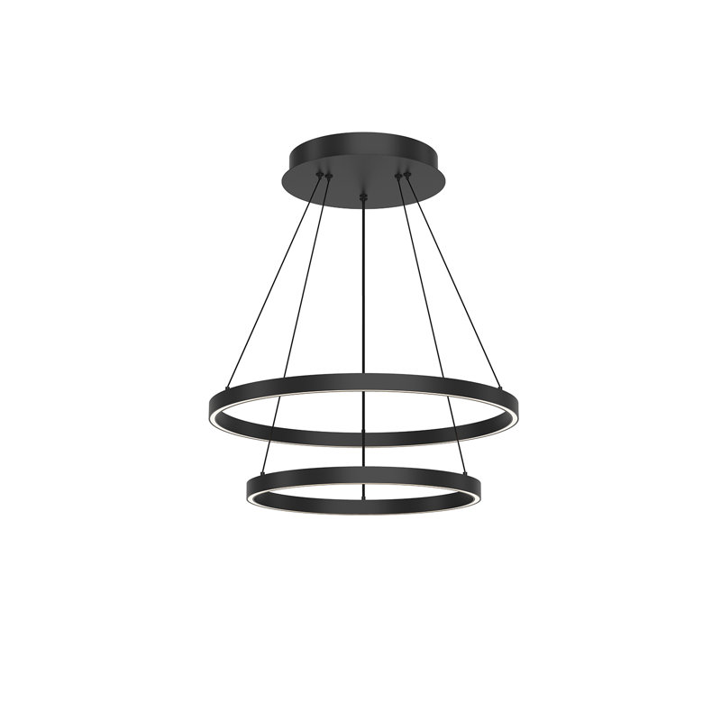 Cerchio 1 - Light LED Chandelier, Black, 1.375" H x 23.625" W x 23.625" D