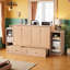 Grand lit escamotable avec tiroirs et tablettes de rangement, conception d'armoire murale, fabrication en pin / panneau de fibres à densité moyenne-265477749