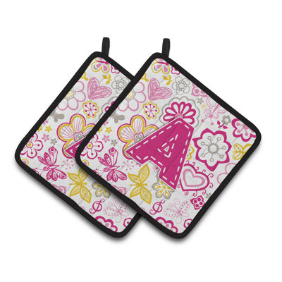 Fleurs et papillons Potholder