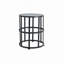 Table d'appoint en céramique avec structure en fer thermolaqué - Décoration de patio légère et résistante aux intempéries