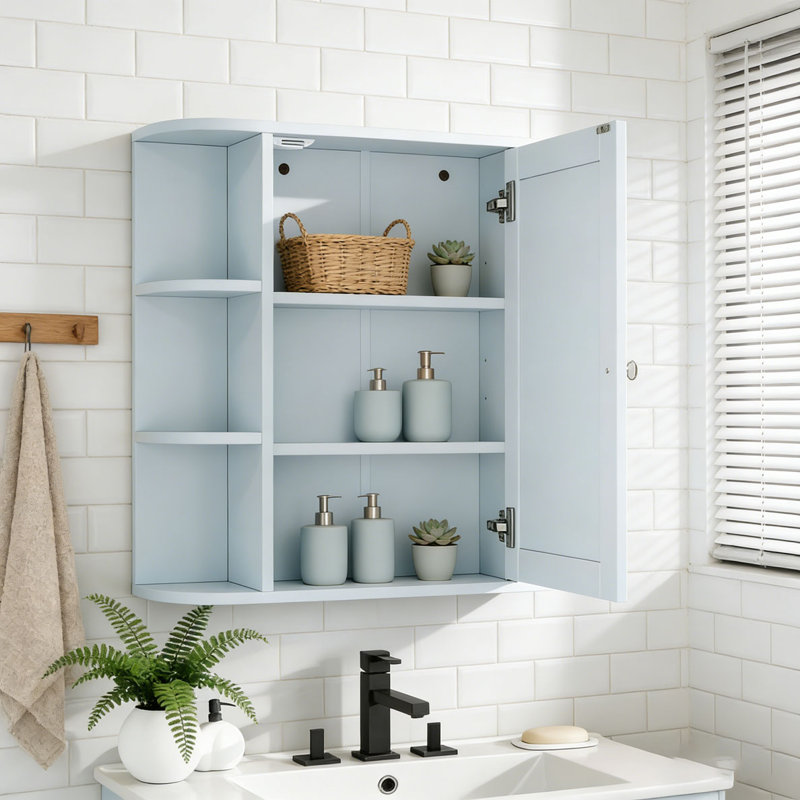 Armoire de rangement pour salle de bain, Blanc