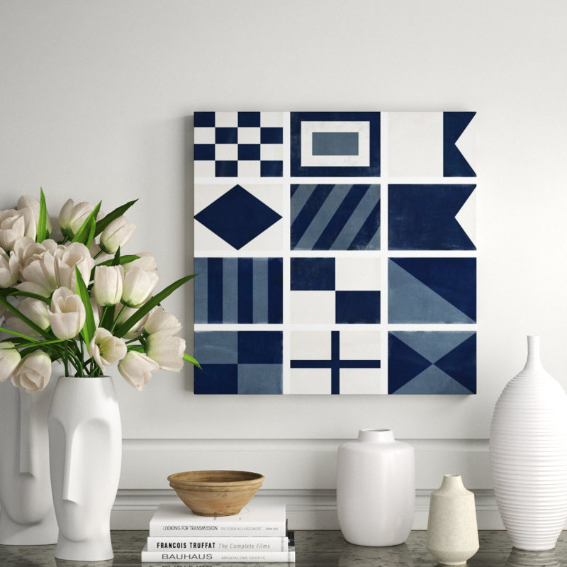 Nautical Flags Print by Barclay Butera, 24" H x 24" W x 1.5" D, Outdoor