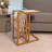 Solid Teak Side Table With Magazine Rack, C Shapped End Table For Couch, Sofa And Desk, Teak Magazine Rack C-Table With Terrazzo Table Top, Fully Assembled