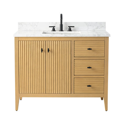 Laval 42" Single Sink Freestanding Bathroom Vanity with Engineered Marble Top