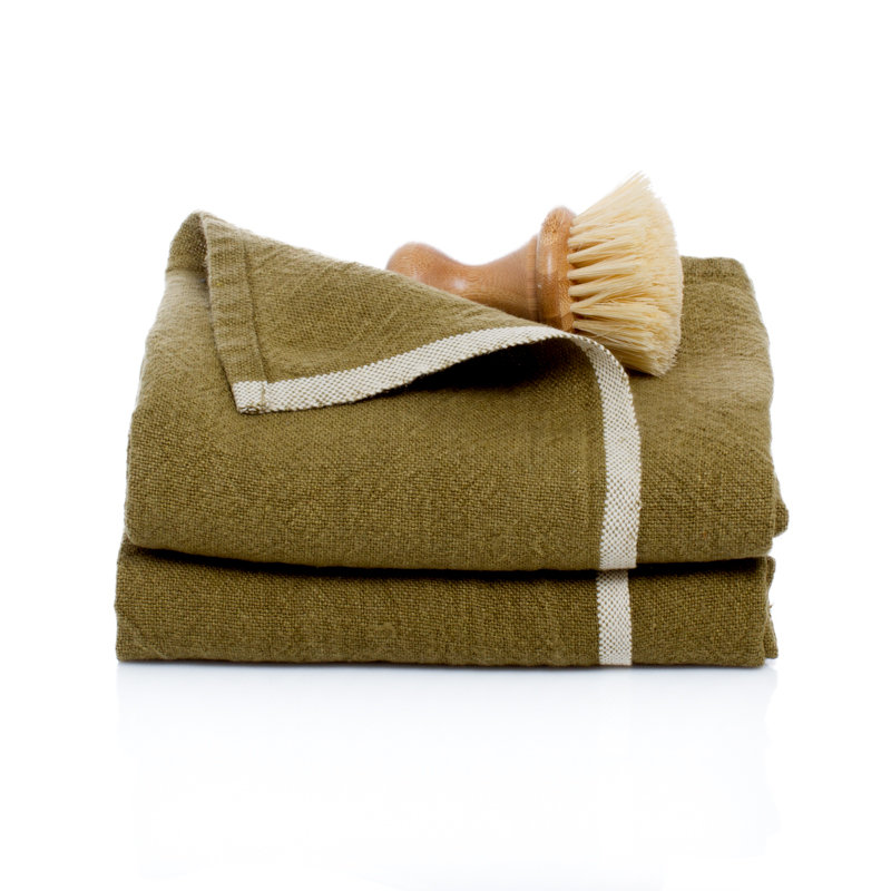 Chunky Linen Dish Cloth, Green
