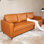 Canapé 3 places en cuir, canapé Mid-Century en similicuir pour meubles de salon