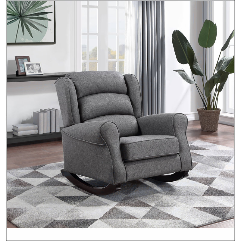 Chaise berçante Fabien en tissu gris
