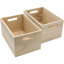 Sorbus 2-Pack Unfinished Wood Crates Organizer Bins, Wooden Box, Cabinet Containers, Large, Set of 2