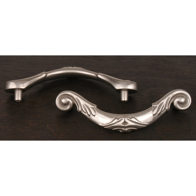 Poignée courbée ornée CP Series, Nickel satiné, 3"