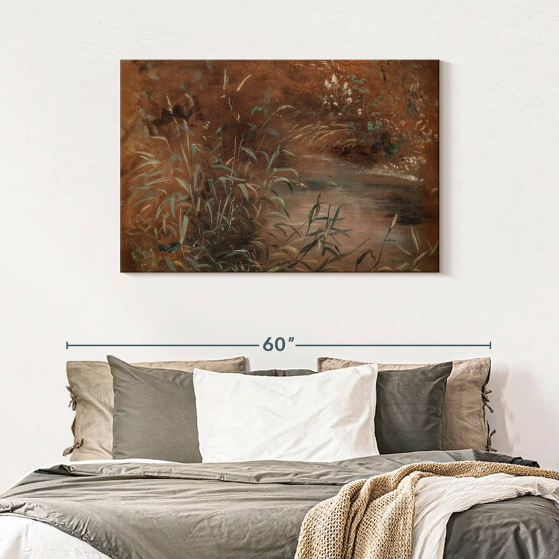 Rushes By A Pool, 30" H x 45" W