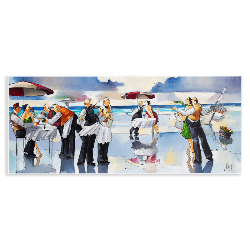 "Fancy Dinner on Beach", art mural sur bois par Ronald West