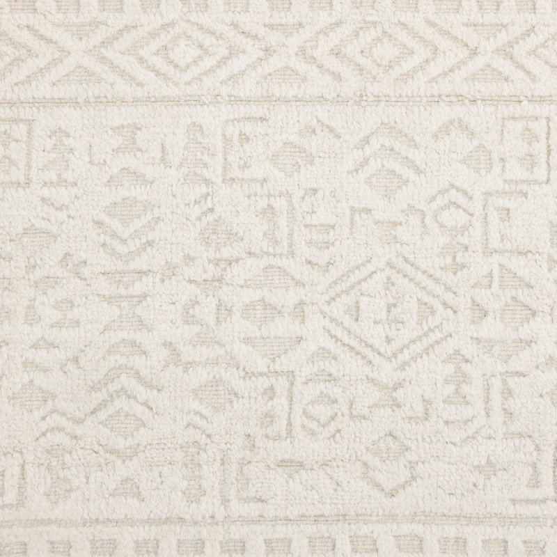 Tapis fait à la main Fallkirk - 3 pi 0 po x 5 pi 0 po, Rectangle 9 pi x 12 pi, Ivoire ivoire