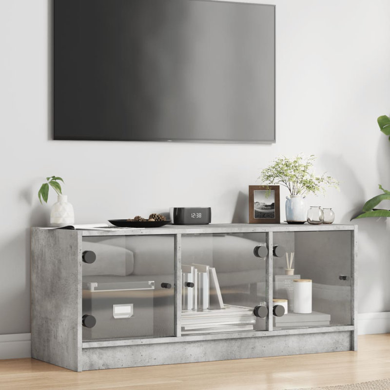 Rindel Unfinished TV Stand for TVs up to 43", Concrete Grey