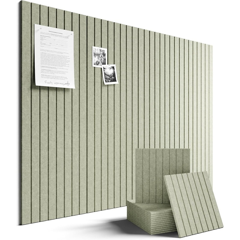 Grandes tuiles de tableau d'affichage en feutre, tableau d'affichage vert sauge pour les murs, alternative au tableau d'affichage pour la maison, le bureau et la salle de classe