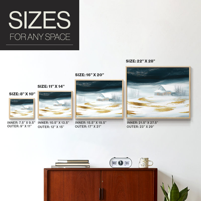 Chirstmas Art-CCXVIII -Framed Print - Restickable, Naturel, H 11 po x l 14 po