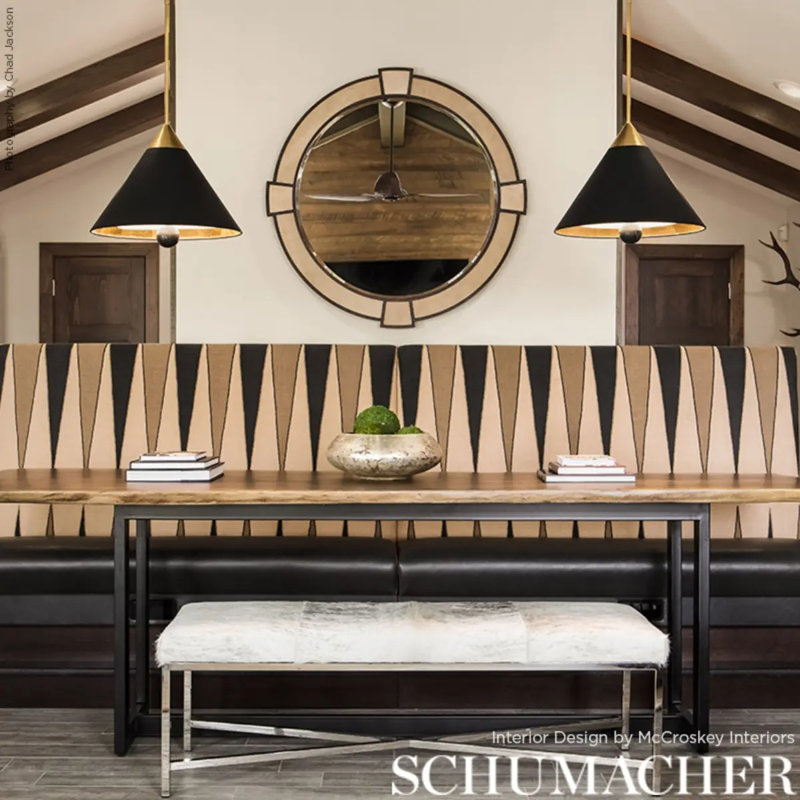Tissu Schumacher x Mary McDonald Moorea, Noir lave
