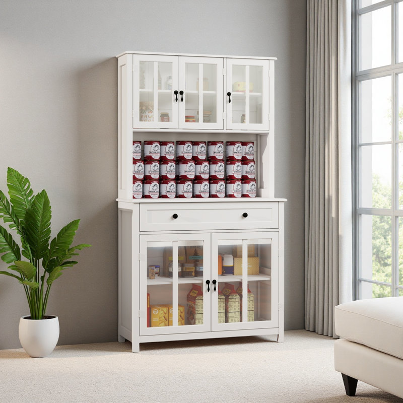 Armoire de rangement de 71 po avec comptoir pour four à micro-ondes