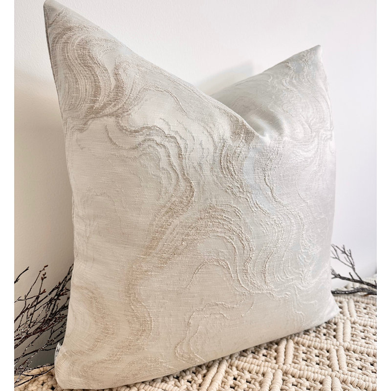 Abstract Beige Square Throw Pillow Cover