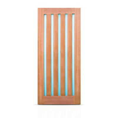 Universal Frosted Glass Modern Exterior Unfinished Mahogany Front Door Slab with Door Slab Only