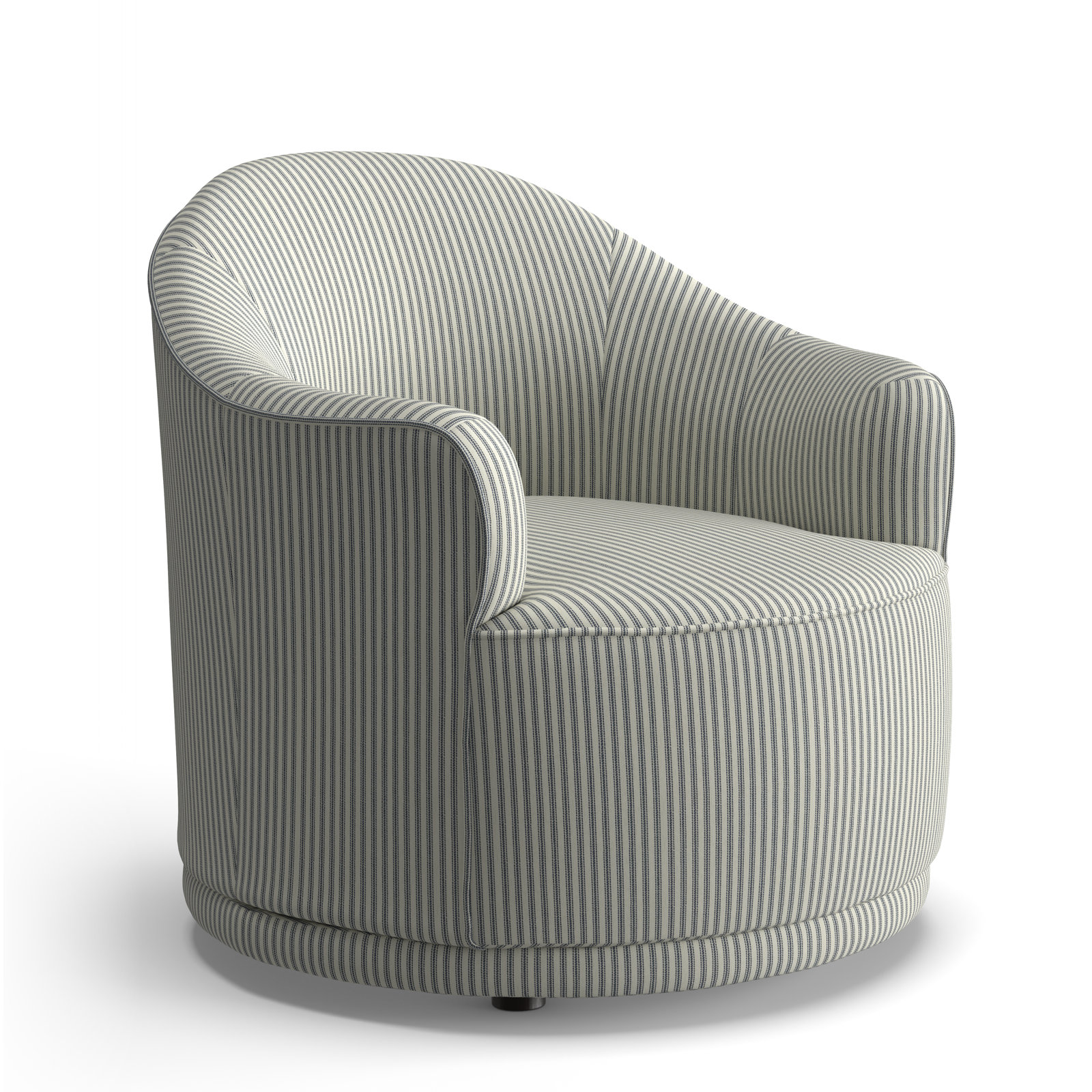 Upholstered Swivel Barrel Chair, Cruise Adrift Woven Stripe