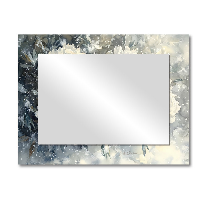 Neige drapée de pivoine Blooms II - miroir pivoines pour décoration murale - imprimé sur métal, 30" x 40"