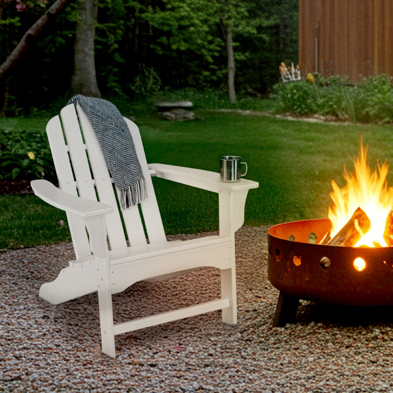 Galaviz Outdoor Adirondack Chair, White