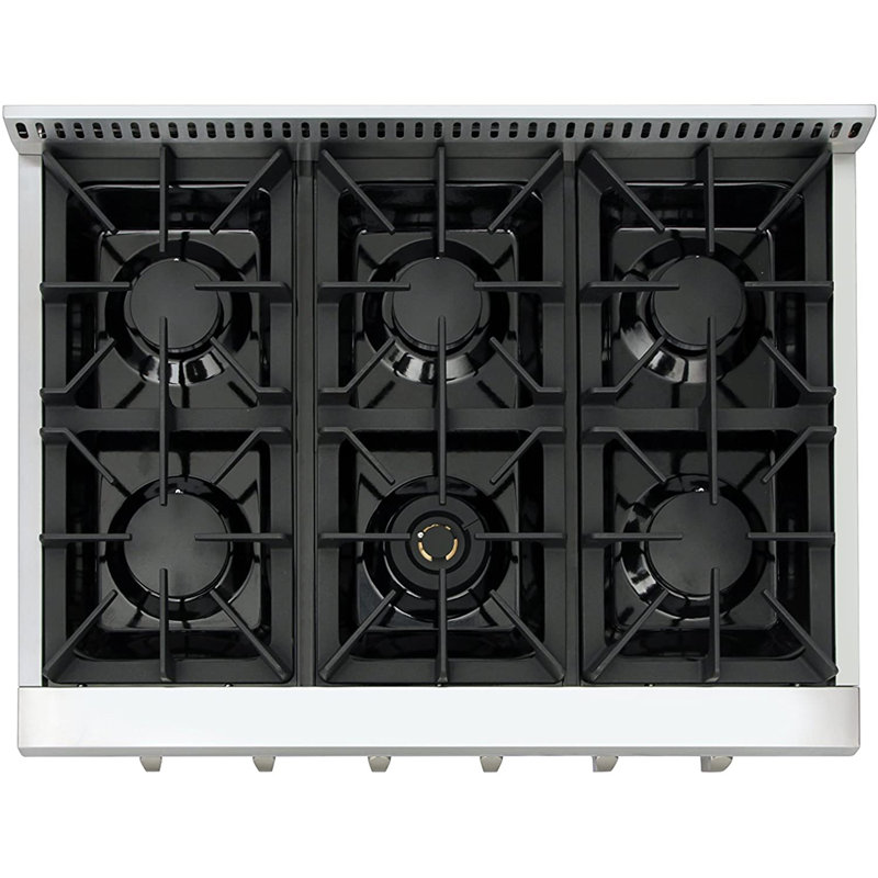 Thor Kitchen 36" Stainless Steel Gas 6 Burner Cooktop with Dual Size Power Burner