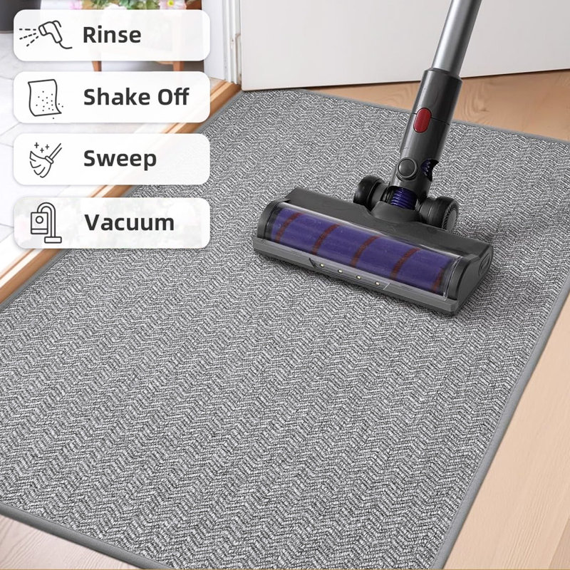 Non-Slip Mother's Day Indoor / Outdoor Doormat, Light Grey, 60cm W x 90cm L