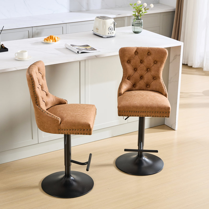 Tabourets de bar Pu, Noir, Orange