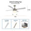 Ventilateur de plafond à chaîne à 4 pales 52 po avec lumière Cigdem -291829372