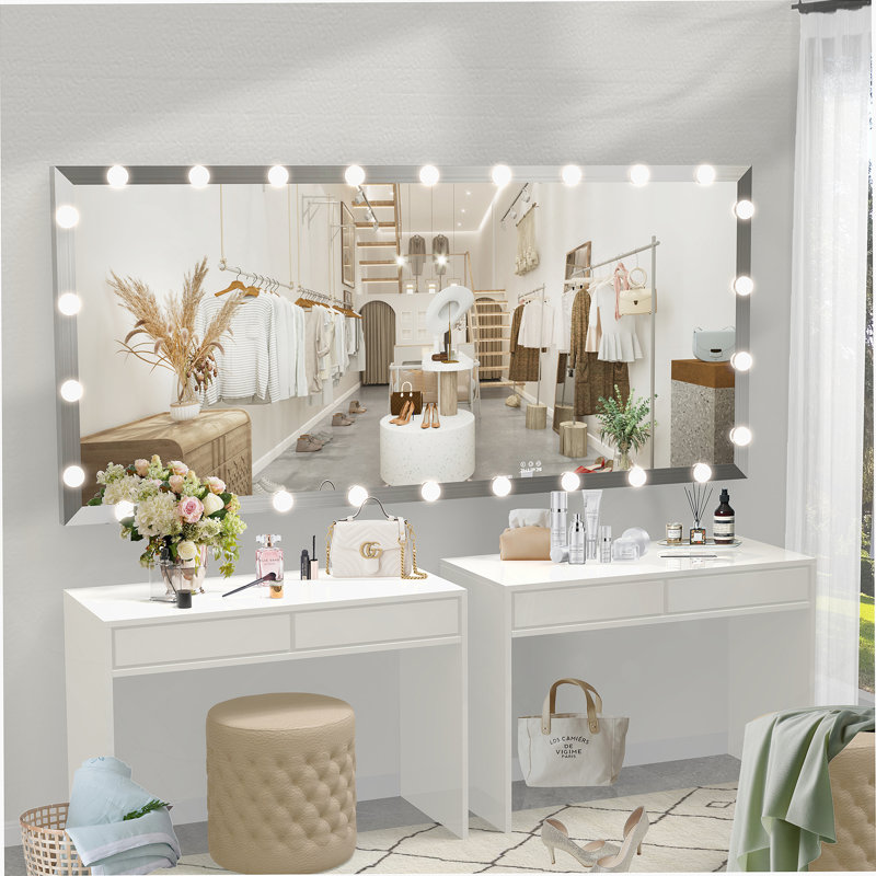 Hollywood Full Length Mirror With Lights Oversized Full Body Vanity Mirror With 3 Color Modes Lighted Large Standing Floor Mirror For Dressing Room Bedroom Hotel Touch Control,