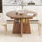 Extendable Dining Room Table For 4-6, Round Kitchen Table With Fluted Base, Oval Dinner Tables With 4 Storage Shelves-892495360