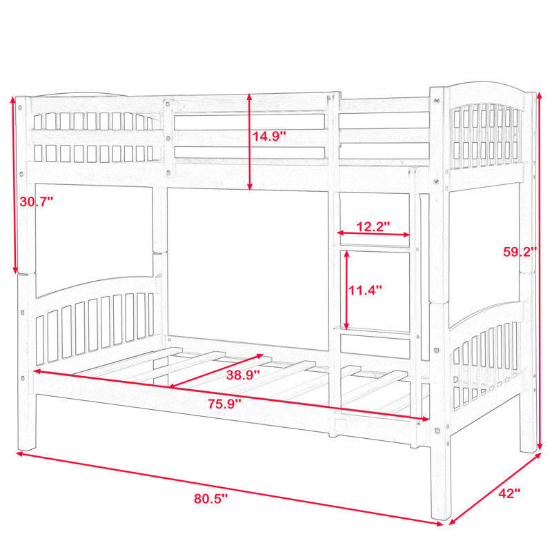 Lit superposé simple Daetyn par Harriet Bee, Blanc