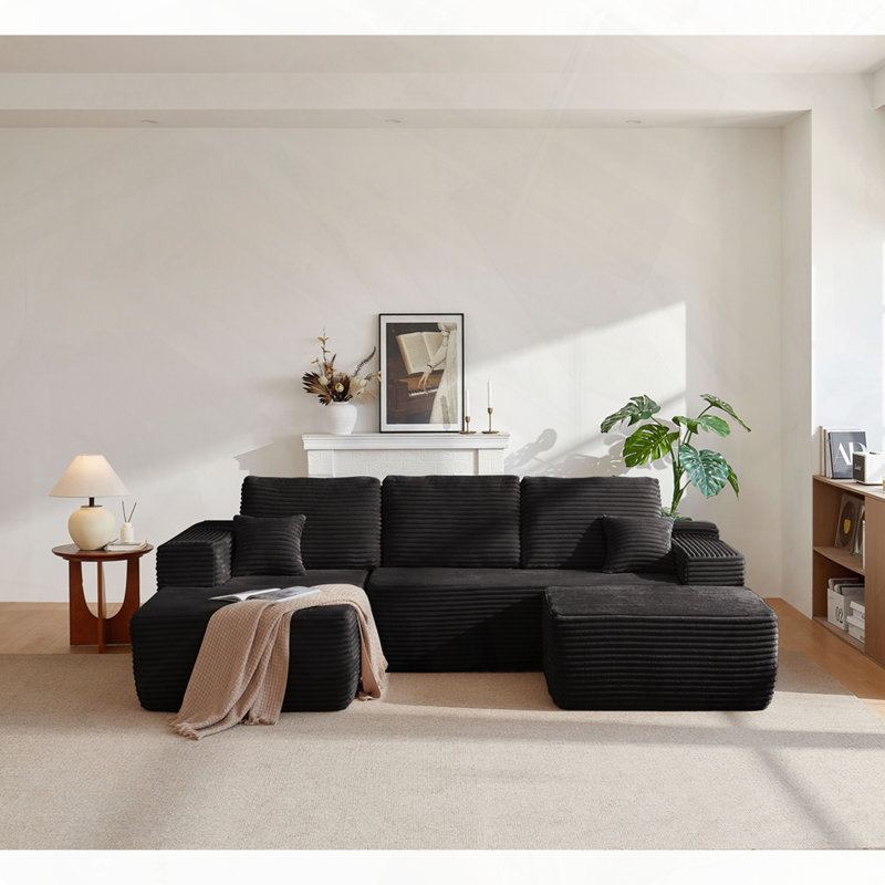 Canapé modulaire en U 104 po, Gris anthracite