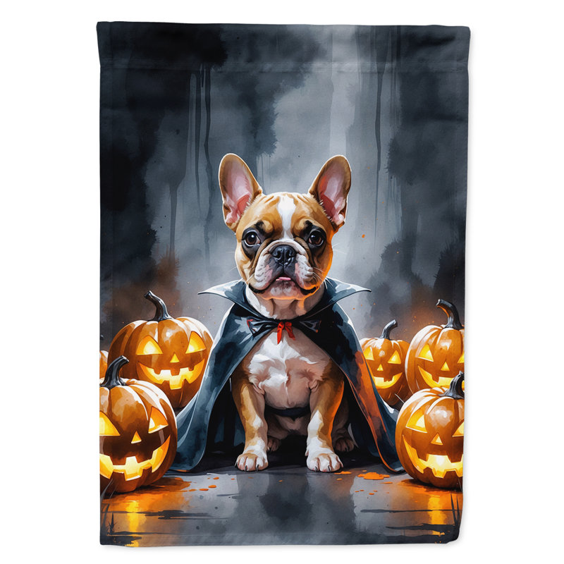 Drapeau de jardin chiot Halloween, Bouledogue français 1