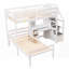 Twin Size Loft Bed with Stand-alone Bed, Storage Staircase, Desk &amp; Shelves - No Box Spring Needed, Solid Pine Wood-1427750225