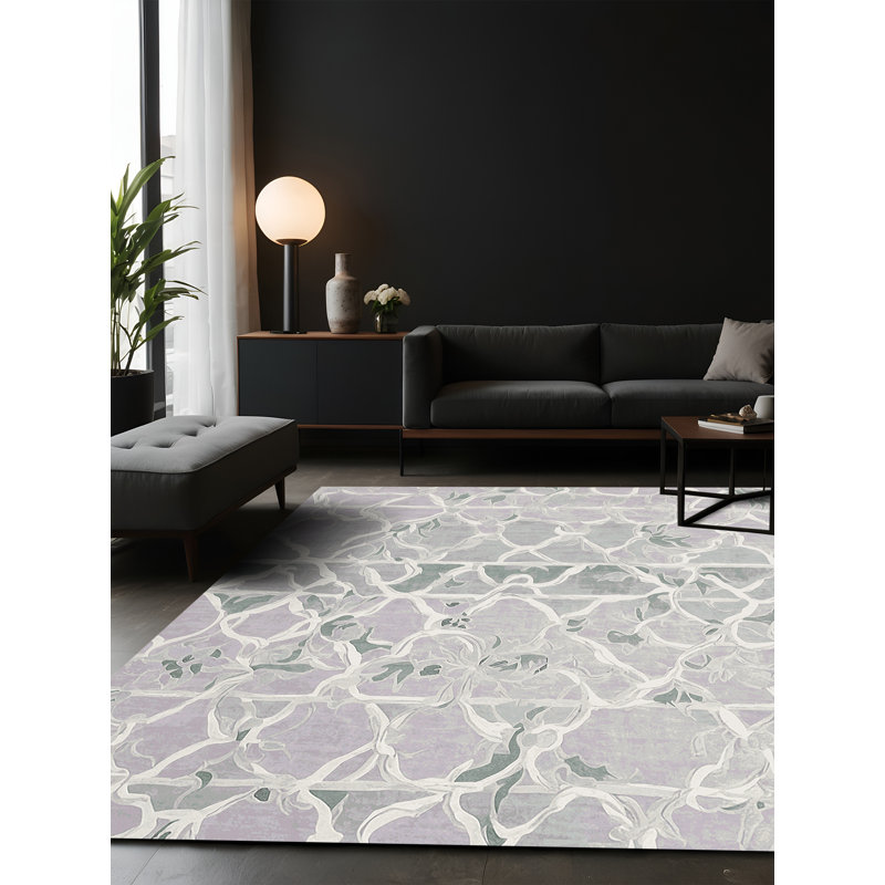 Tapis beige soyeux et moelleux, Carré 4 pi