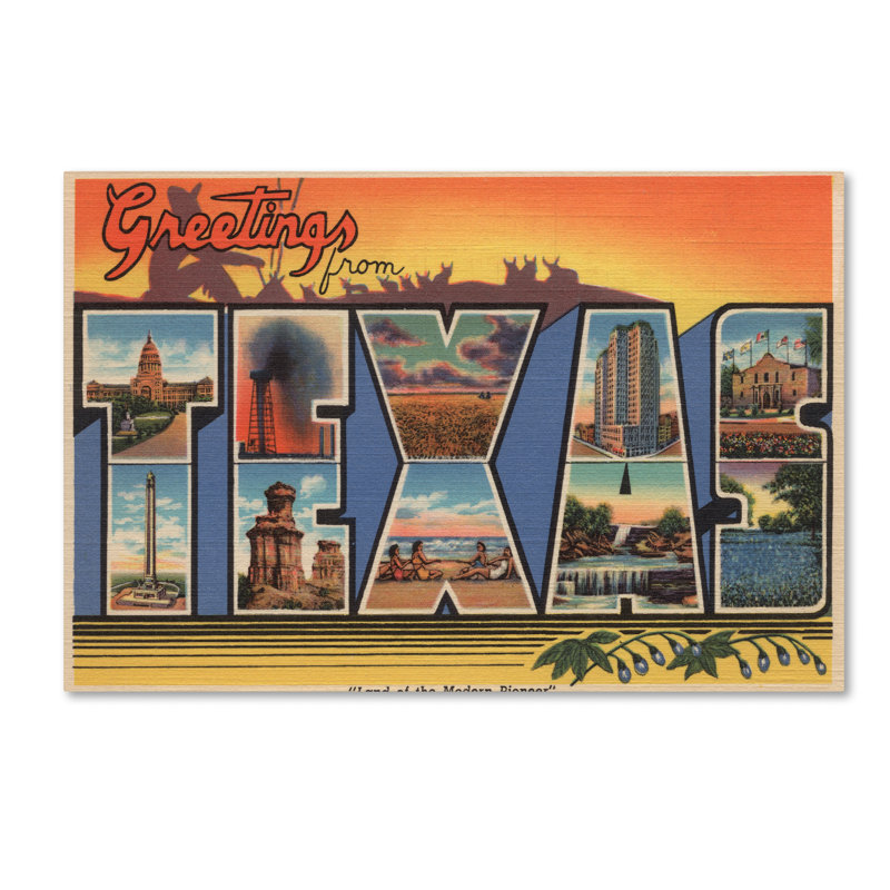«Kadey Post Card 6», reproduction de publicité rétro sur toile tendue, H 12 po x l 19 po x P 2 po