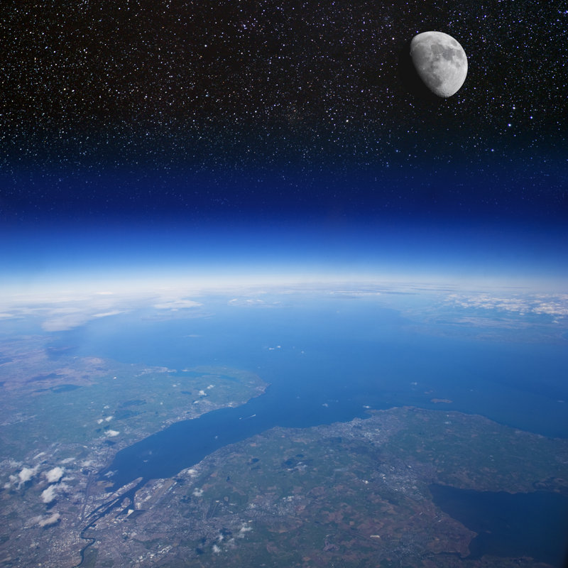 Earth And Moon - Wrapped Canvas Print, 30cm H x 30cm W x 3.8cm D