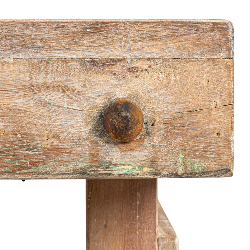 Table pliante en bois récupéré et étain, Natural