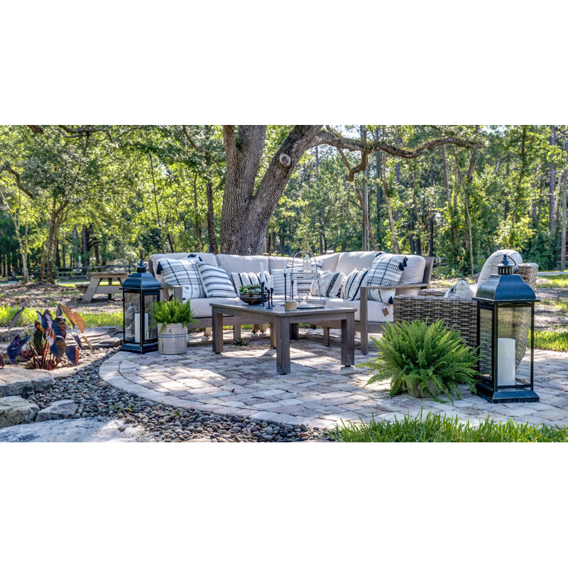 Laguna Outdoor 5 - Seat Patio Sectional, Canvas Flax Sunbrella®